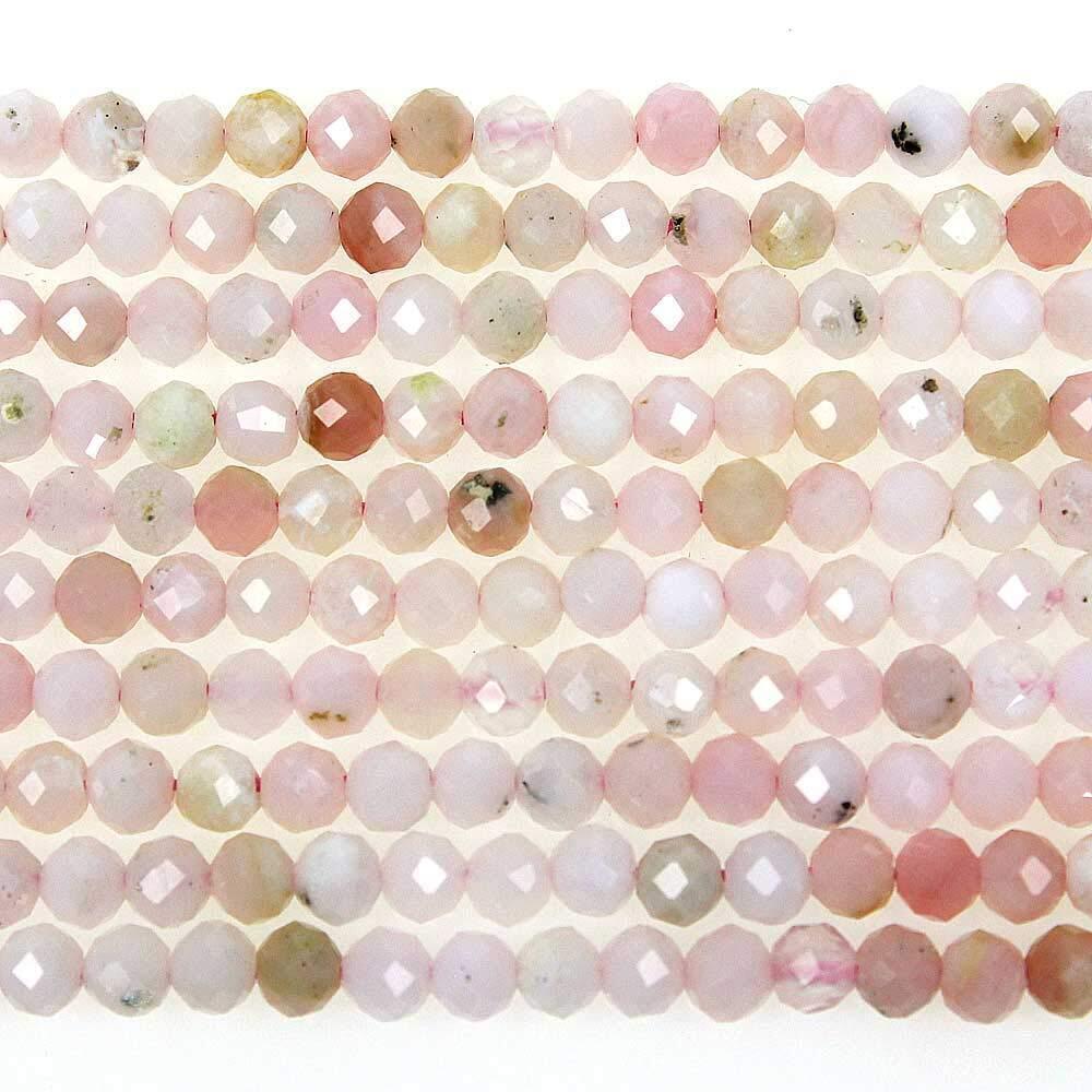 4619 3mm Faceted Natural Pink Opal Round Loose Beads for Jewelry Making DIY